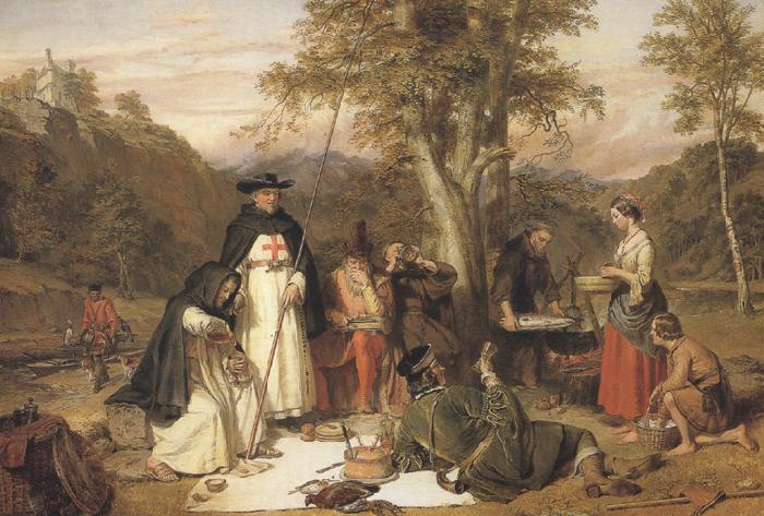 Charles landseer,R.A. The monks of Melrose made good kaill (mk37) oil painting picture